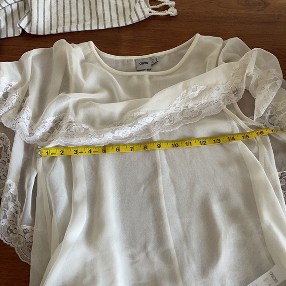 NWOT ASOS gorgeous fairytale sheer blouse with lace details size 4 - Picture 4 of 5